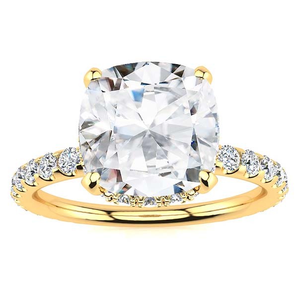 Christine Moissanite Ring - Yellow Gold
