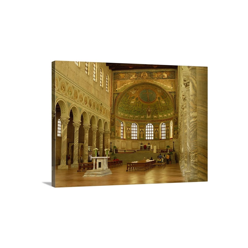 Church Interior With Mosaics Showing The Transfiguration Of Christ Italy Wall Art - Canvas - Gallery Wrap