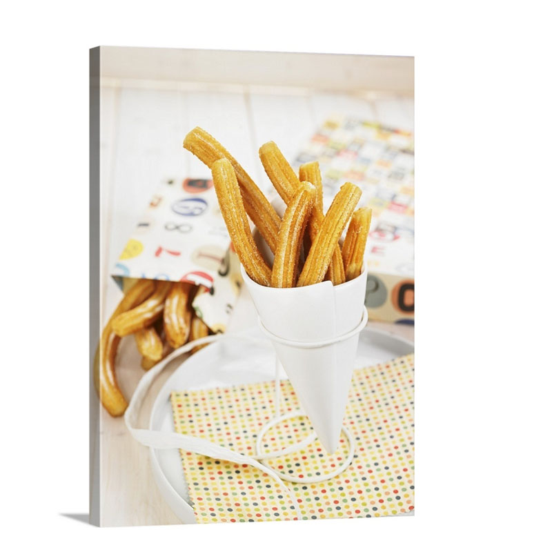Churros In A Paper Cone To Take Away Wall Art - Canvas - Gallery Wrap