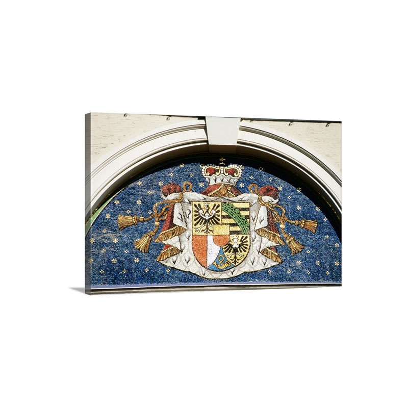 Coat Of Arms Detail In Mosaic On Parliament Building Wall Art - Canvas - Gallery Wrap