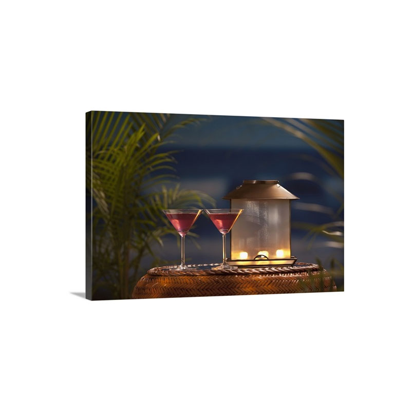 Cocktails On Table Wall Art - Canvas - Gallery Wrap