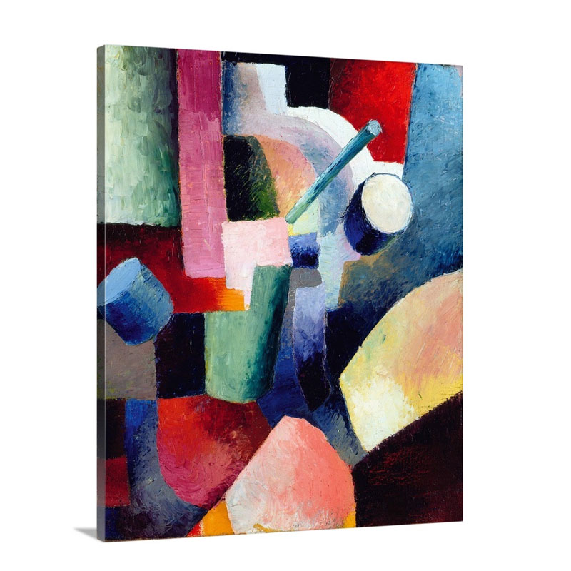 Colored Composition Of Forms By August Macke Wall Art - Canvas - Gallery Wrap
