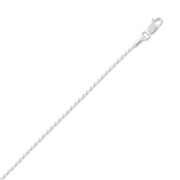 Diamond Cut Rope Chain Necklace - 1 mm