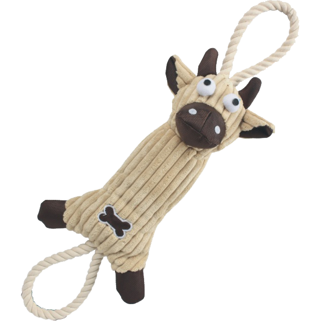 Jute And Rope Plush Cow - Pet Toy