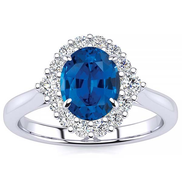 Debora Blue Sapphire Ring - White Gold
