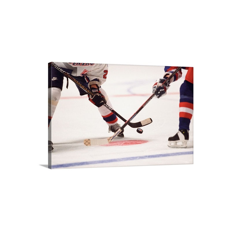 Detail Of Ice Hockey Face Off Wall Art - Canvas - Gallery Wrap