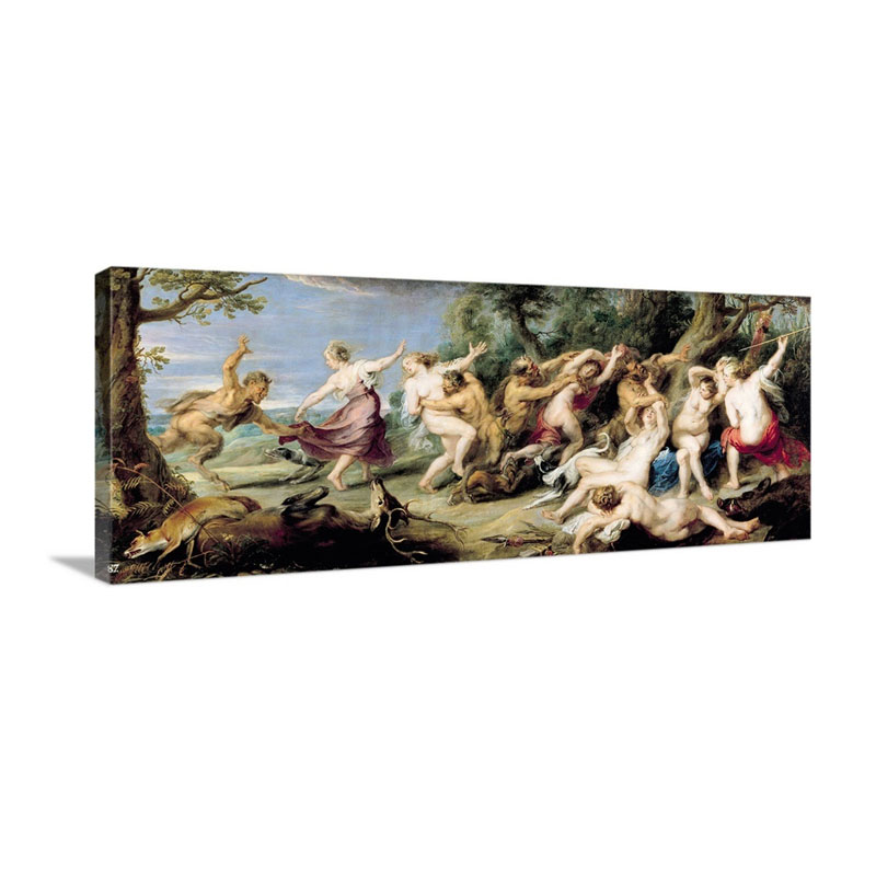 Diana And Her Nymphs Surprised By Fauns 1638 40 Wall Art - Canvas - Gallery Wrap
