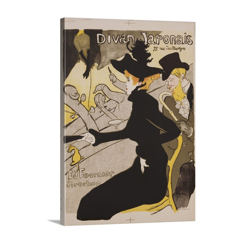 Divan Japonais Poster By Henri De Toulouse Lautrec Wall Art - Canvas - Gallery Wrap