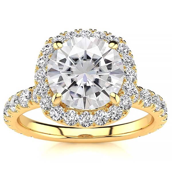 Donna Moissanite Ring - Yellow Gold