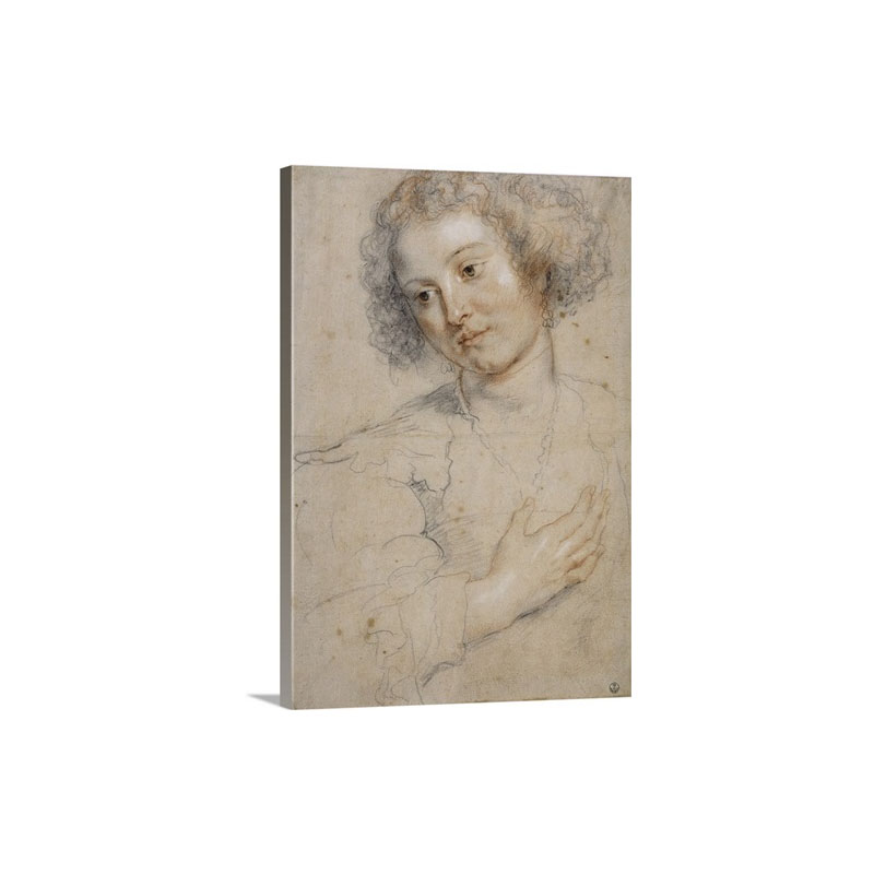 Drawing Helene Fourment Rubens 2Nd Wife By Peter Paul Rubens 1630 Wall Art - Canvas - Gallery Wrap