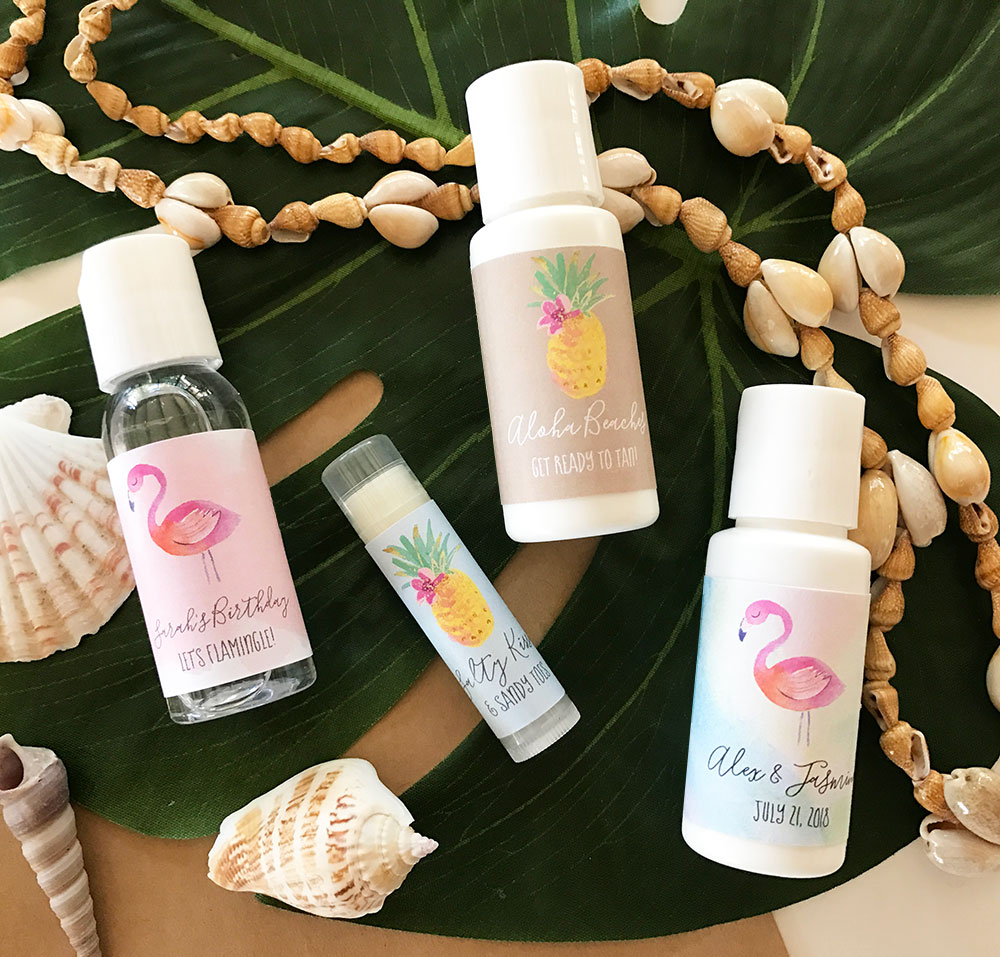 Personalized Tropical Beach Sunscreen - Set of 24