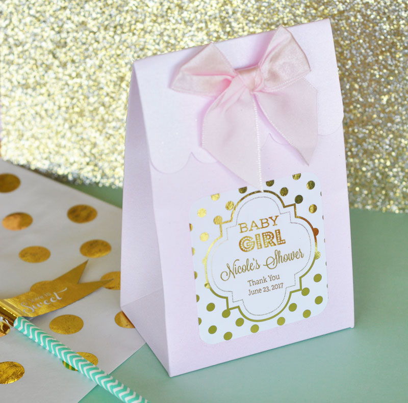 Sweet Shoppe Candy Boxes - Metallic Foil Baby Shower - Set of 12 - 2 Sets