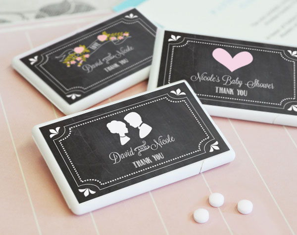 Chalkboard Wedding Personalized Mini Mint Favors - 24 Pieces