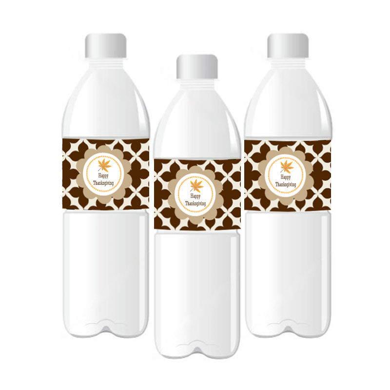 Personalized Thanksgiving Water Bottle Labels