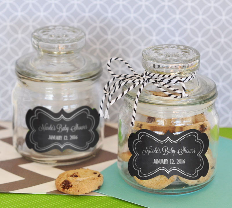 Chalkboard Baby Shower Personalized Mini Cookie Jars - 24 Pieces