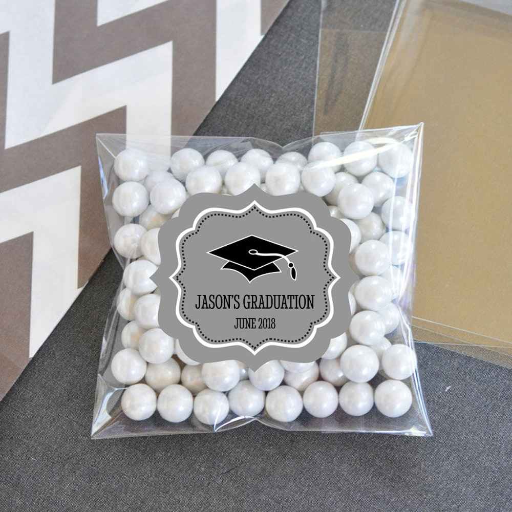 Personalized Graduation Clear Candy Bags - Set of 24