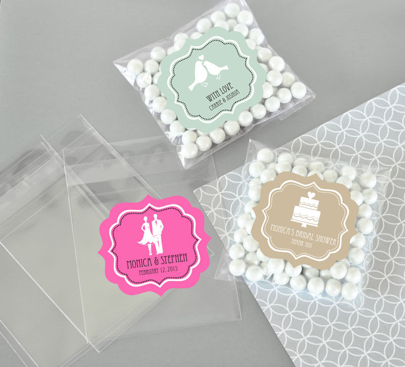 Personalized MOD Theme Silhouette Clear Candy Bags - Set of 24