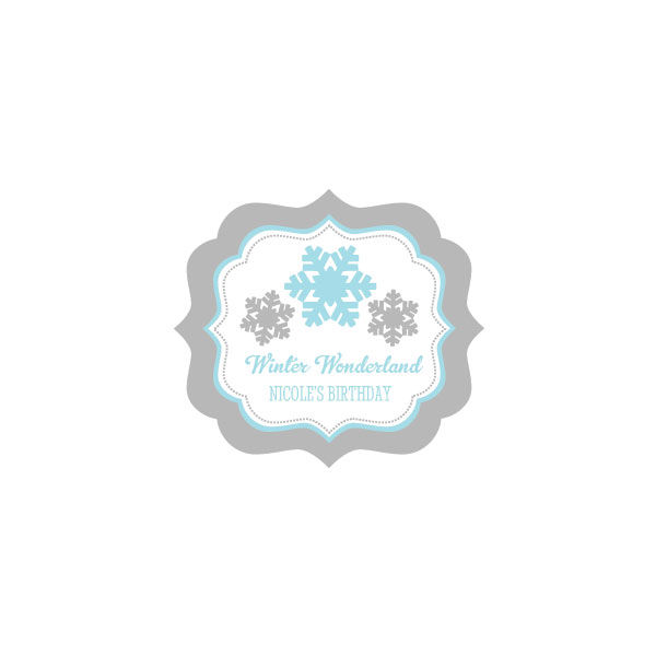 Personalized Winter Wonderland Party Frame Labels - 24 Pieces
