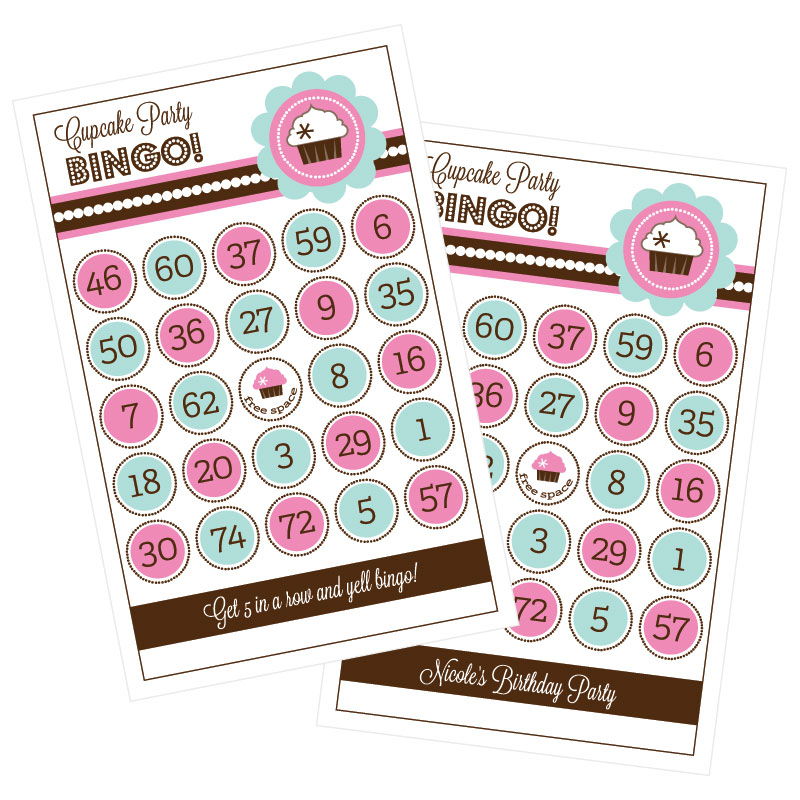 Cupcake Party Bingo - Set of 16