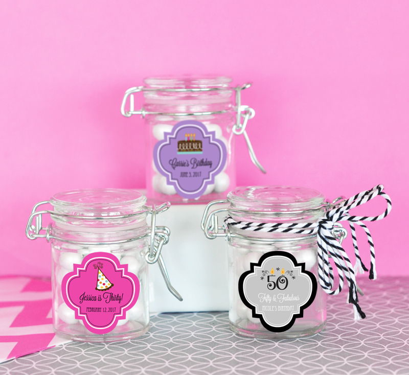 Personalized Birthday Glass Jar with Swing Top Lid - MINI 