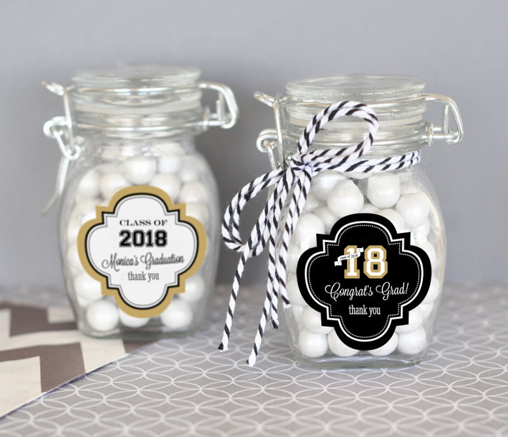 Personalized Graduation Glass Jar with Swing Top Lid - SMALL - 24 Pieces