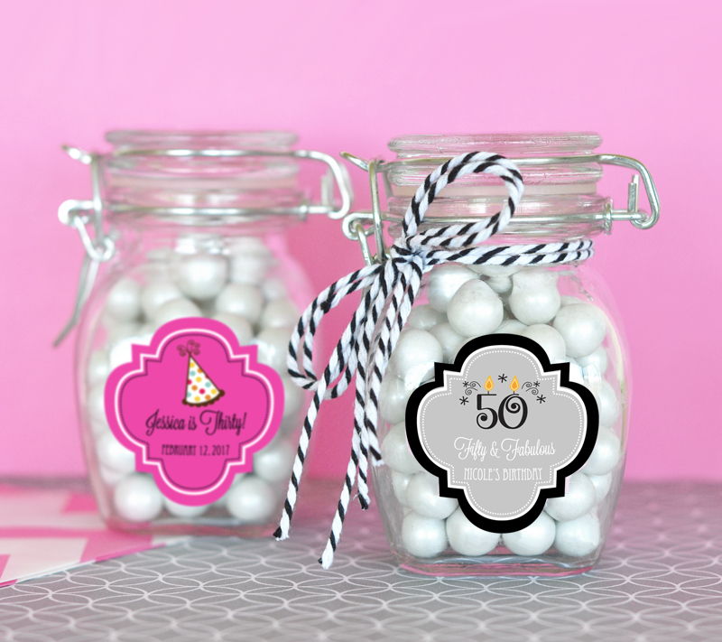Personalized Birthday Glass Jar with Swing Top Lid - SMALL - 24 Pieces