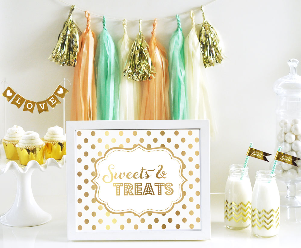 Personalized Typography Foil Print Wedding Sign
