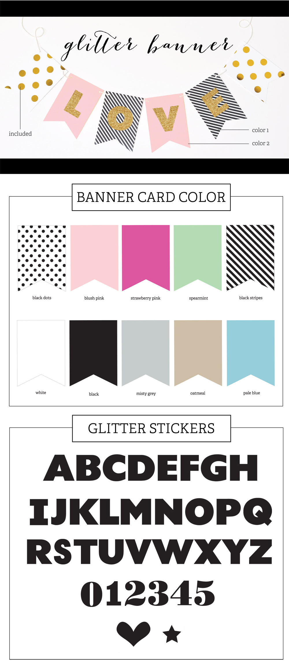 Gold Glitter Banner - Birthday
