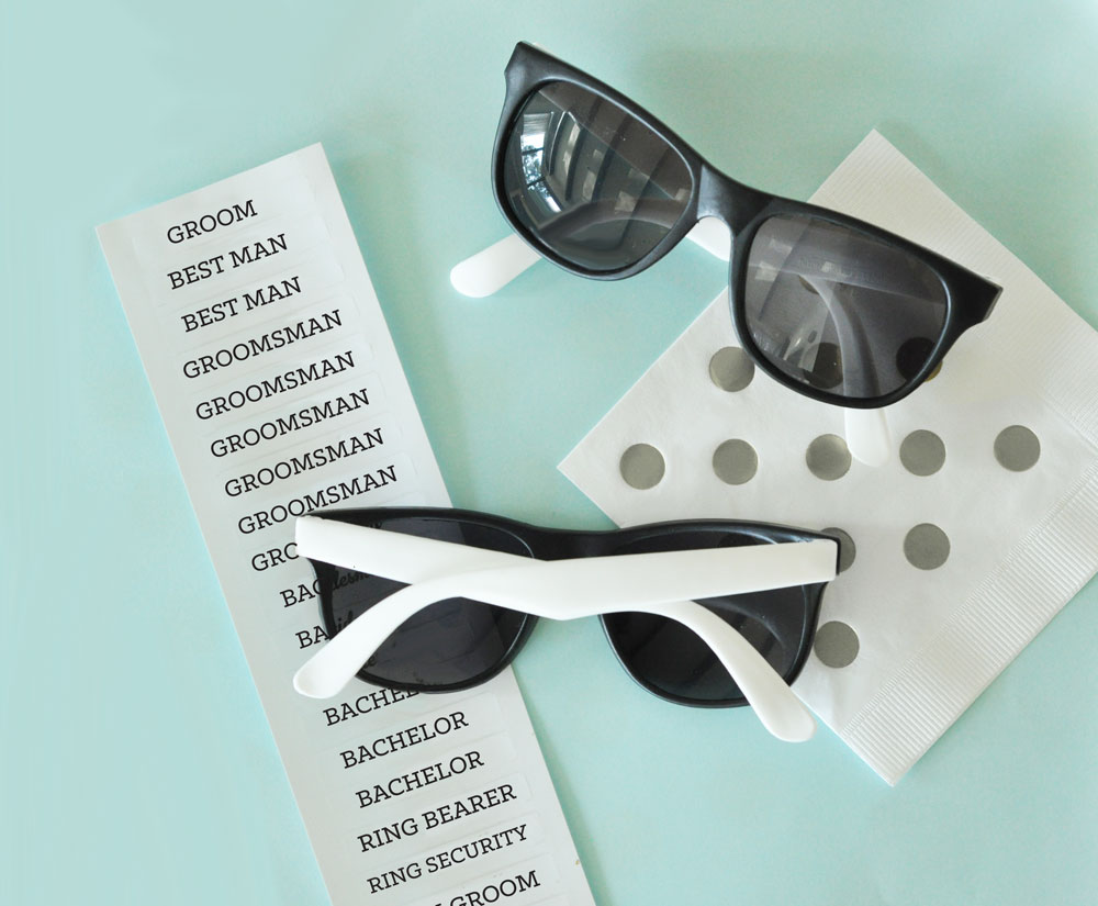White Groom & Groomsman Sunglasses - Set of 6