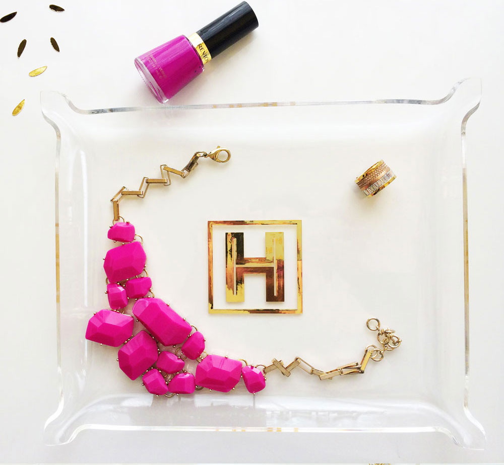 Gold Monogram Jewelry Tray
