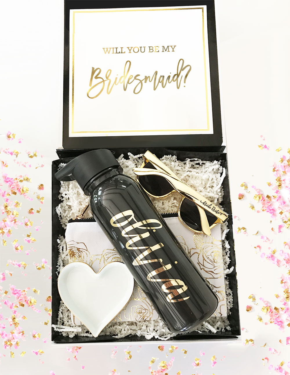 Black Gift Boxes - Gold Text