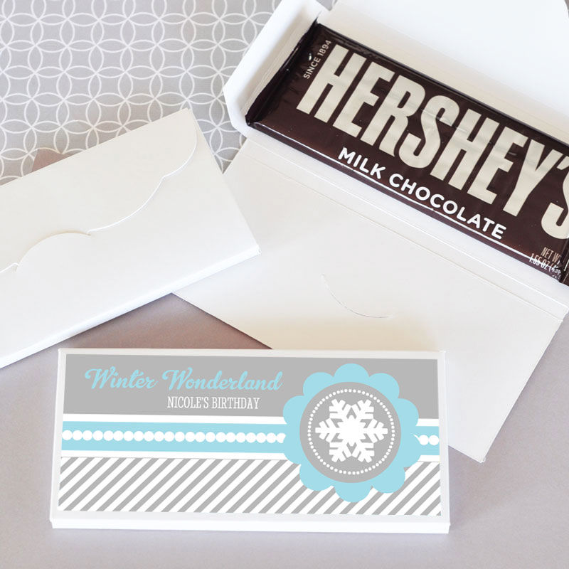 Personalized Winter Wonderland Party Candy Wrapper Covers - 24 Pieces