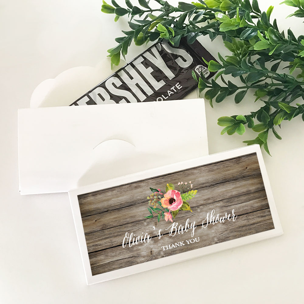 Personalized Floral Garden Candy Wrapper Covers - 24 Pieces
