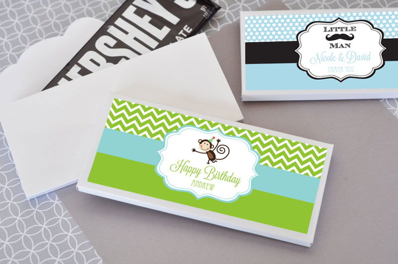 Personalized MOD Kid's Birthday Candy Wrapper Covers - 24 Pieces