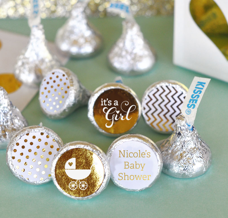 Personalized Metallic Foil Hershey's® Kisses Labels Trio - Set of 108 - Baby