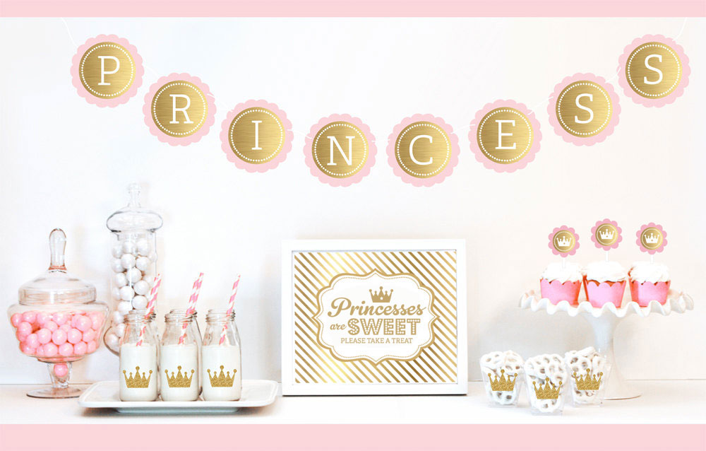 Gold & Glitter Princess Party Decor Kit
