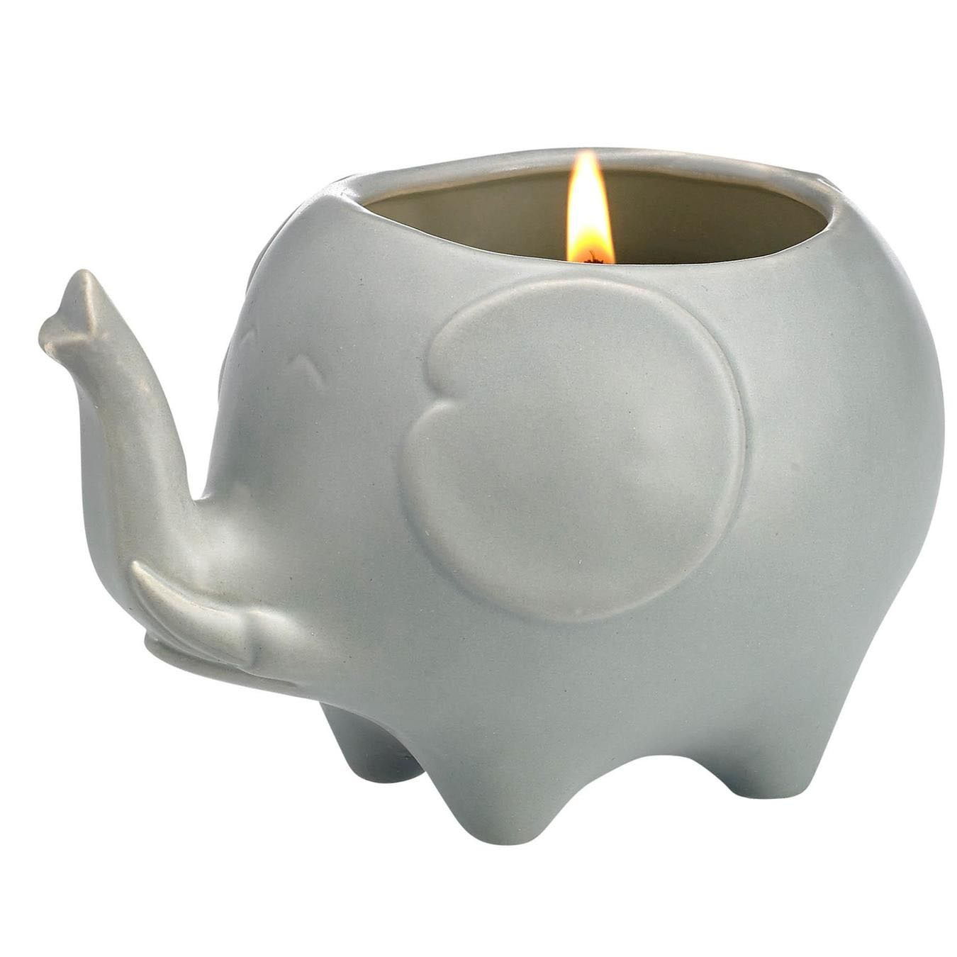 Elephant Candle Matte Silver