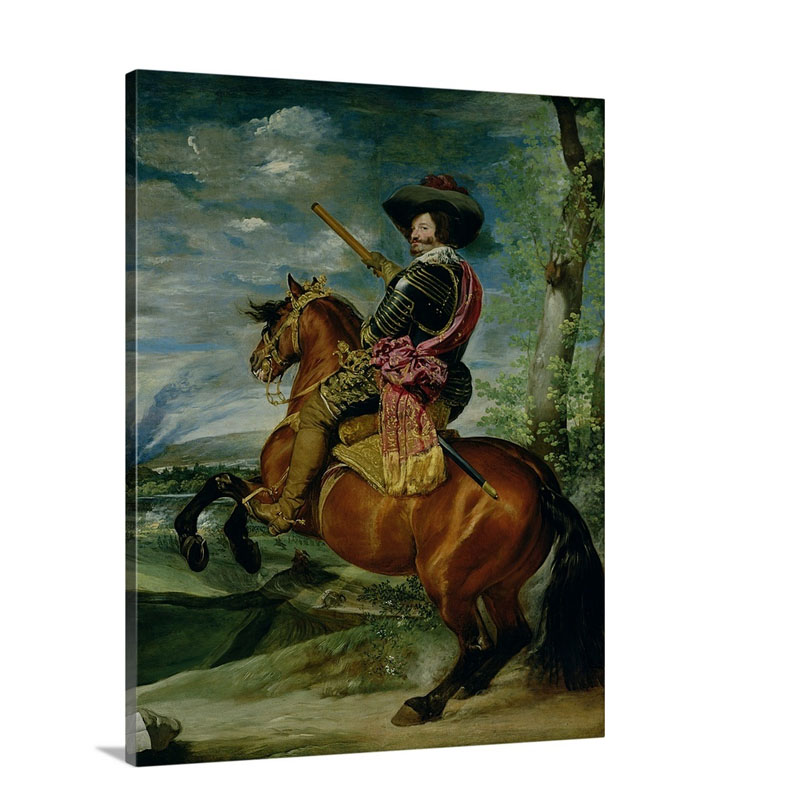 Equestrian Portrait Of Don Gaspar De Guzman Count Duke Of Olivares 1634 Wall Art - Canvas - Gallery Wrap