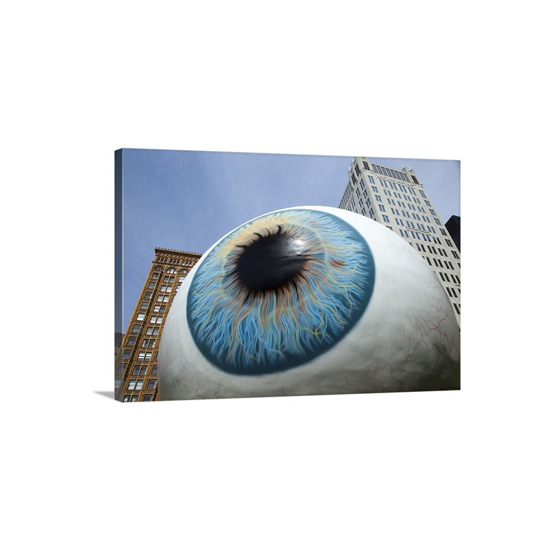 Eyeball Sculpture Chicago Cook County Illinois Wall Art - Canvas - Gallery Wrap