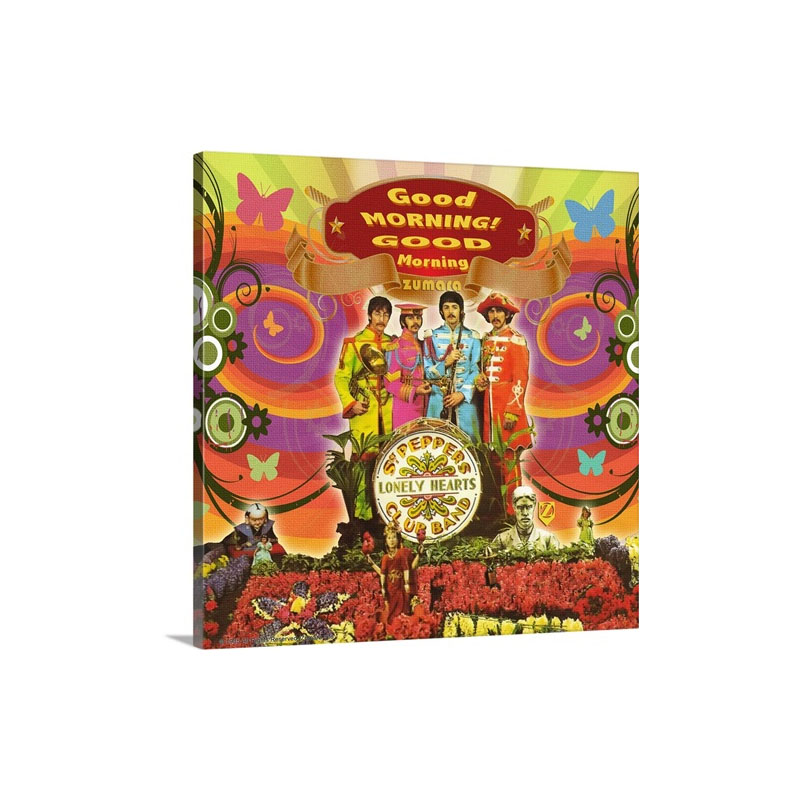 Fab4 Sgt Pepper's Sunburst Wall Art - Canvas - Gallery Wrap