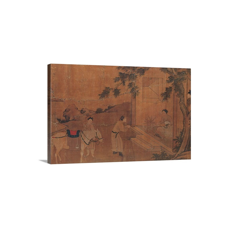 Farewell To The Mother By Chien Hsuan 13th C Chinese Painting On Silk Wall Art - Canvas - Gallery Wrap