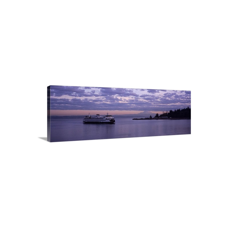 Ferry In The Sea Bainbridge Island Seattle Washington State Wall Art - Canvas - Gallery Wrap
