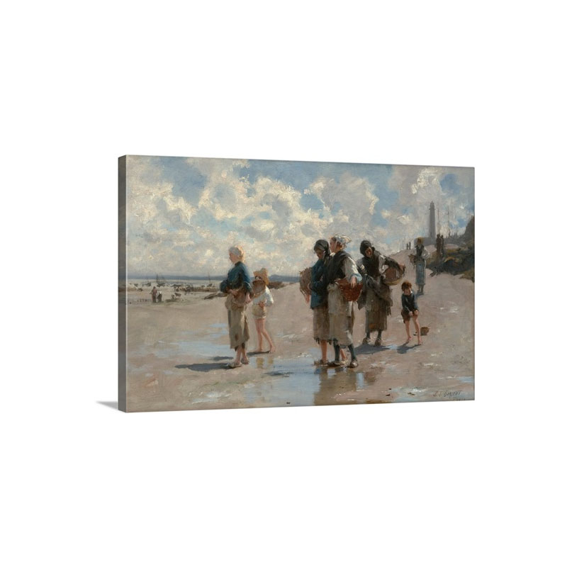 Fishing For Oysters At Cancale By John Singer Sargent Wall Art - Canvas - Gallery Wrap