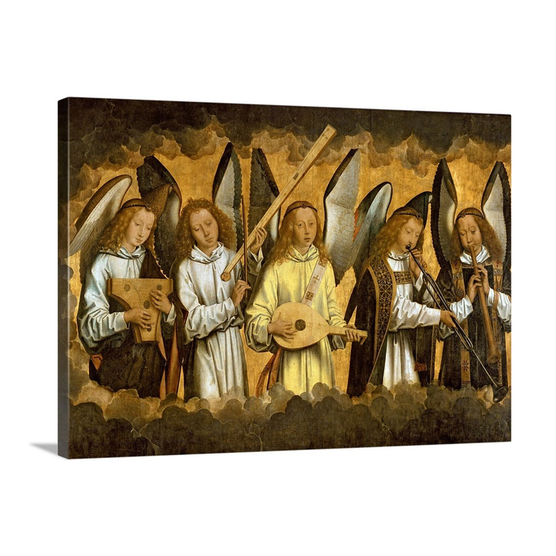 Five Angels Playing Musical Instruments Wall Art - Canvas - Gallery Wrap