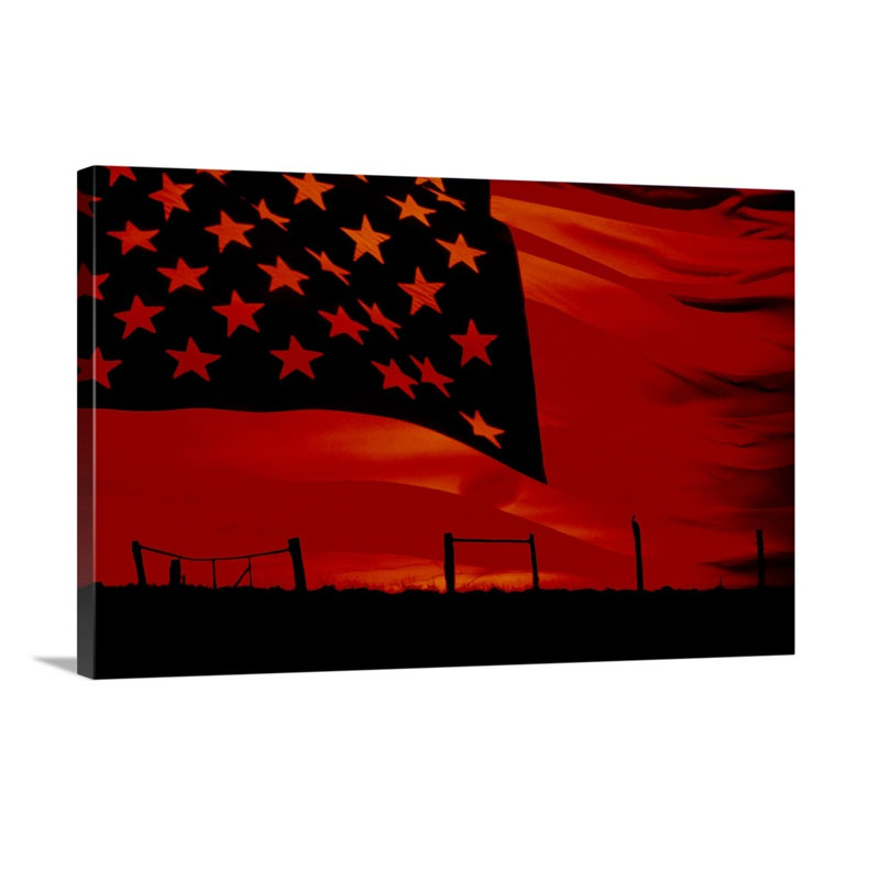 Flag Silhouette Wall Art - Canvas - Gallery Wrap