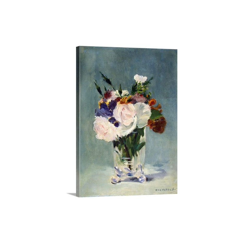 Flowers In A Crystal Vase By Edouard Manet Wall Art - Canvas - Gallery Wrap