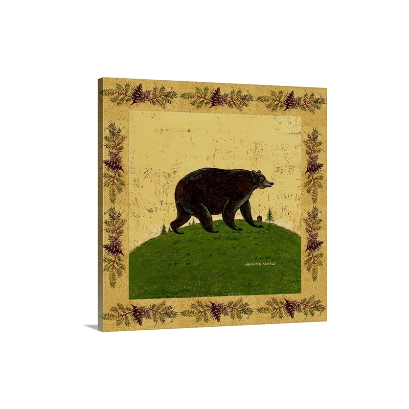 Folk Bear Wall Art - Canvas - Gallery Wrap