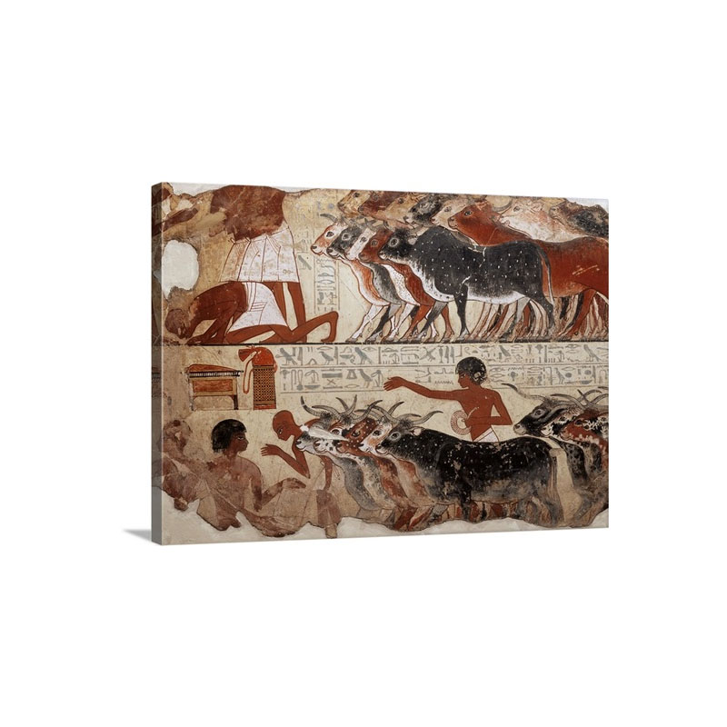 Fragment Of A Tomb Painting dDating From Around 1400 BC From Thebes Egypt Africa Wall Art - Canvas - Gallery Wrap
