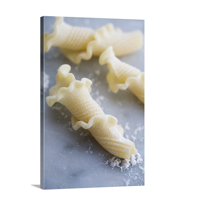 Fresh Gigli Toscani Pasta On A Floured Marble Surface Wall Art - Canvas - Gallery Wrap