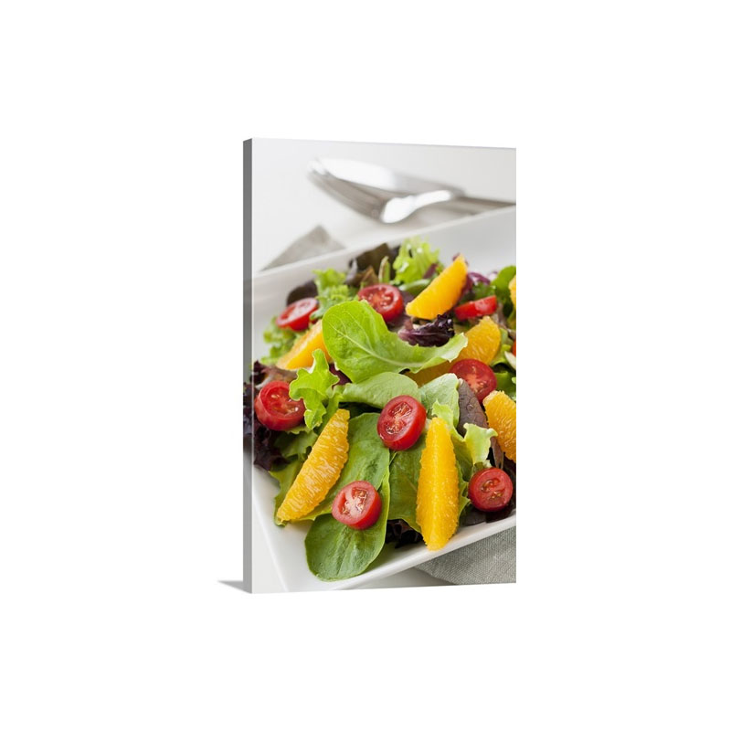 Fresh Salad On Plate Wall Art - Canvas - Gallery Wrap